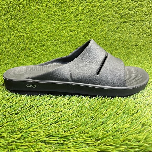 Oofos OOahh Mens Size 13 Black Walking Outdoor Sport Recovery Slide Sandals